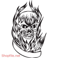 Vector Hình Xăm Decal Đầu Lâu Ấn Tượng