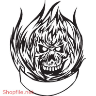 Vector Hình Xăm Decal Đầu Lâu Ấn Tượng