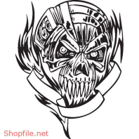 Vector Hình Xăm Decal Đầu Lâu Ấn Tượng
