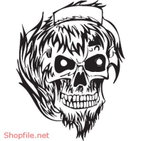 Vector Hình Xăm Decal Đầu Lâu Ấn Tượng