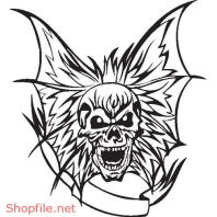 Vector Hình Xăm Decal Đầu Lâu Ấn Tượng