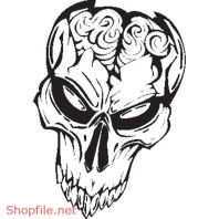 Vector Hình Xăm Decal Đầu Lâu Ấn Tượng