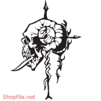 Vector Hình Xăm Decal Đầu Lâu Ấn Tượng