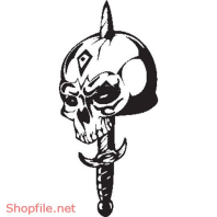 Vector Hình Xăm Decal Đầu Lâu Ấn Tượng