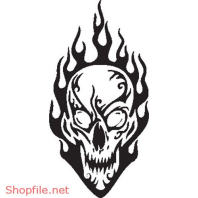 Vector Hình Xăm Decal Đầu Lâu Ấn Tượng