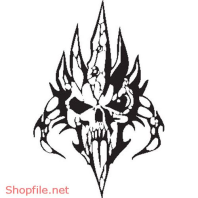 Vector Hình Xăm Decal Đầu Lâu Ấn Tượng