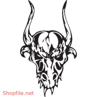 Vector Hình Xăm Decal Đầu Lâu Ấn Tượng