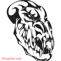 Vector Hình Xăm Decal Đầu Lâu Ấn Tượng