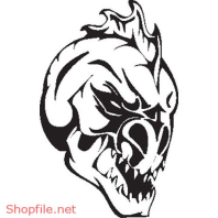 Vector Hình Xăm Decal Đầu Lâu Ấn Tượng