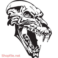Vector Hình Xăm Decal Đầu Lâu Ấn Tượng