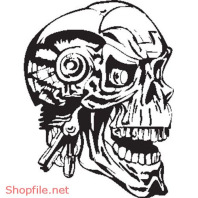 Vector Hình Xăm Decal Đầu Lâu Ấn Tượng