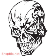 Vector Hình Xăm Decal Đầu Lâu Ấn Tượng