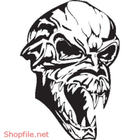 Vector Hình Xăm Decal Đầu Lâu Ấn Tượng