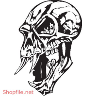 Vector Hình Xăm Decal Đầu Lâu Ấn Tượng