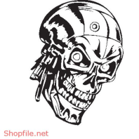 Vector Hình Xăm Decal Đầu Lâu Ấn Tượng
