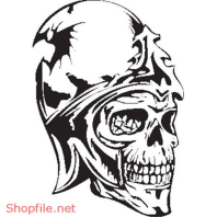 Vector Hình Xăm Decal Đầu Lâu Ấn Tượng