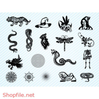 Vector Hình Xăm Thiết kế Họa Tiết Thú  Đẹp