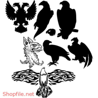 Vector Hình Xăm Decal Thiết Kế Các Loại Chim