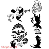 Vector Hình Xăm Decal Thiết Kế Các Loại Chim