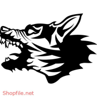 Hình Xăm Vector Decal Thiết Kế Đầu Sói Độc Đáo