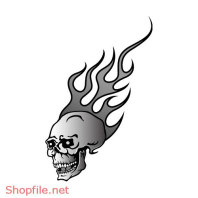 Vector Hình Xăm Decal Thiết Kế Đầu Lâu Lửa