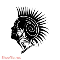 Vector Hình Xăm Decal Thiết Kế Đầu Người Độc Đáo