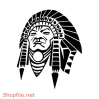 Vector Hình Xăm Decal Thiết Kế Đầu Người Độc Đáo