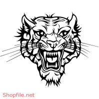 Vector Hình Xăm Decal Thiết Kế Đầu Cọp