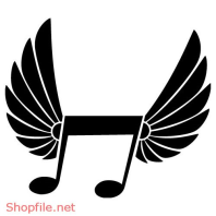 Hình Xăm Vector Decal Thiết Kế Nốt Nhạc Đôi Cánh