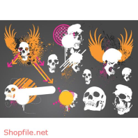 Vector Hình Xăm Thiết kế Đầu Lâu Độc Đáo