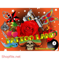 Vector Hình Xăm Decal Thiết Kế Hoa Hồng Đỏ