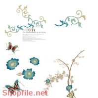 Vector Mẩu pattern Hoa và bướm