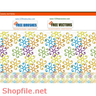 Pattern màu hoa đồ họa vector