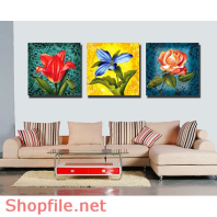 Tranh treo phòng khách hoa hồng nhung