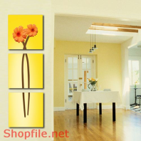 Tranh treo phòng khách hoa đồng tiền