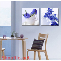 Tranh dán tường hoa lan tím