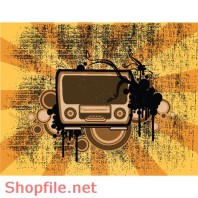 Mẫu Layout Poster Đài Cassette PSD