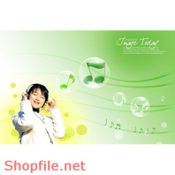 Mẫu Layout Poster Cô Gái Nghe Nhạc