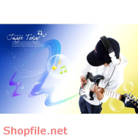 Mẫu Layout Poster Cô Gái Và âm nhạc