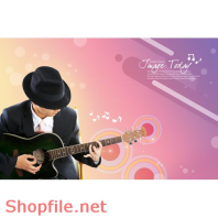 Mẫu Layout Poster Chàng trai Chơi Guitar