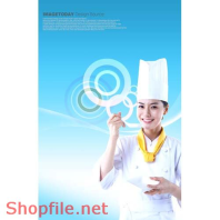 Mẫu Layout Poster Ấm Thực Cô Gái Đầu Bếp