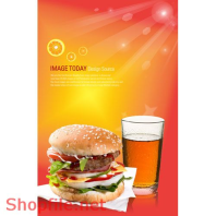 Mẫu Layout Poster Ẩm Thực Bánh Hamburger