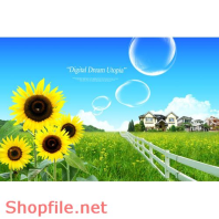 Poster ngôi nhà và hoa nổi bật