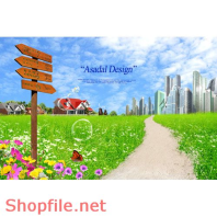 Poster con đường hoa lá