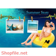 Poster cô gái và biển