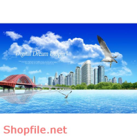 Poster biển xanh và con người