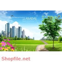 Poster con đường màu xanh