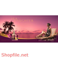 Poster mỹ phẩm cô gái và bình minh