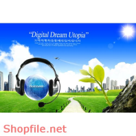 Poster con đường màu xanh