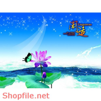 Poster mỹ phẩm bướm và biển